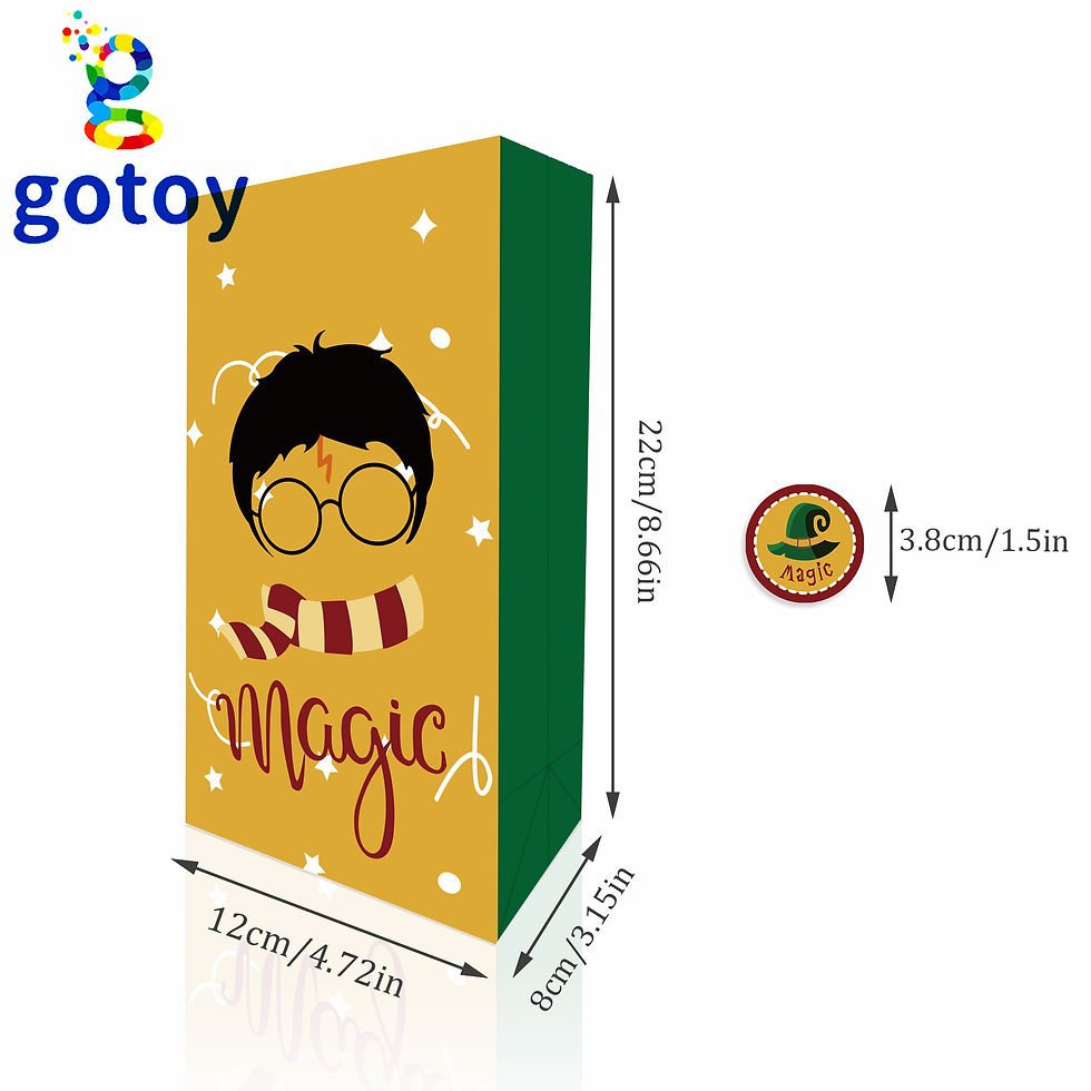 Thumbnail: 12Pcs Harry Potter Paper Gift Bag Candy Bags Supplies 18pcs sticker