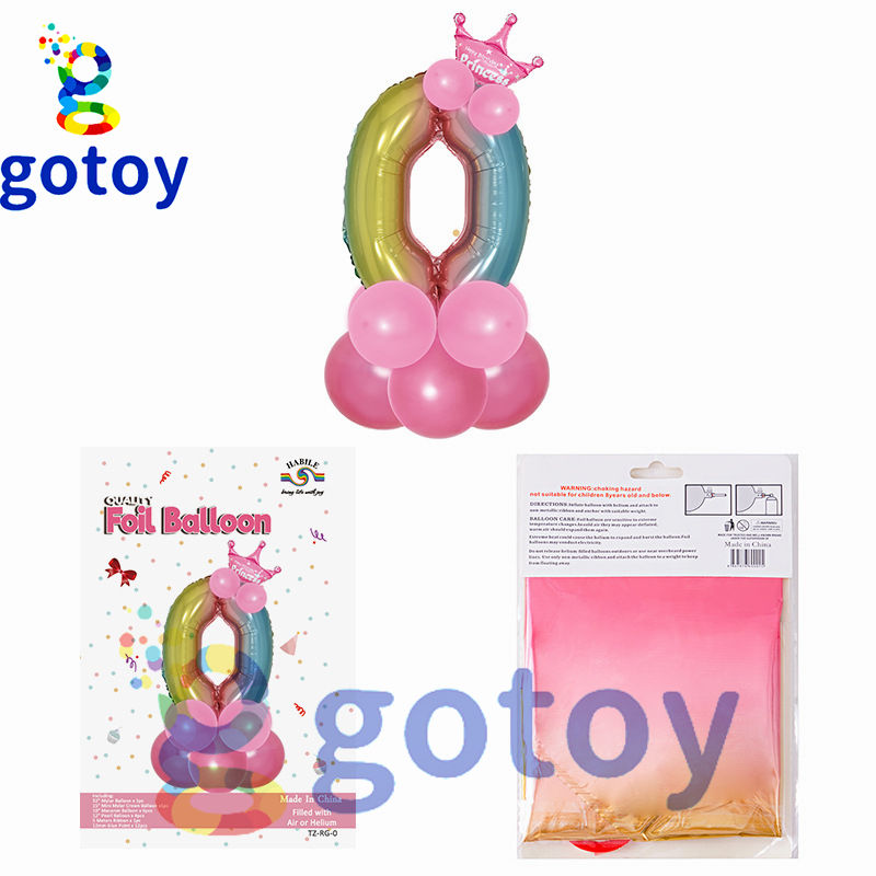 Thumbnail: 12pcs 32 inch Pink Foil Number Balloon