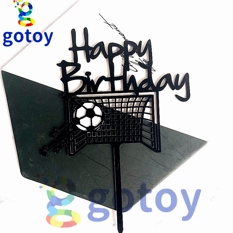 Thumbnail: Soccer Happy Birthday acrylic cake topper cake decoration