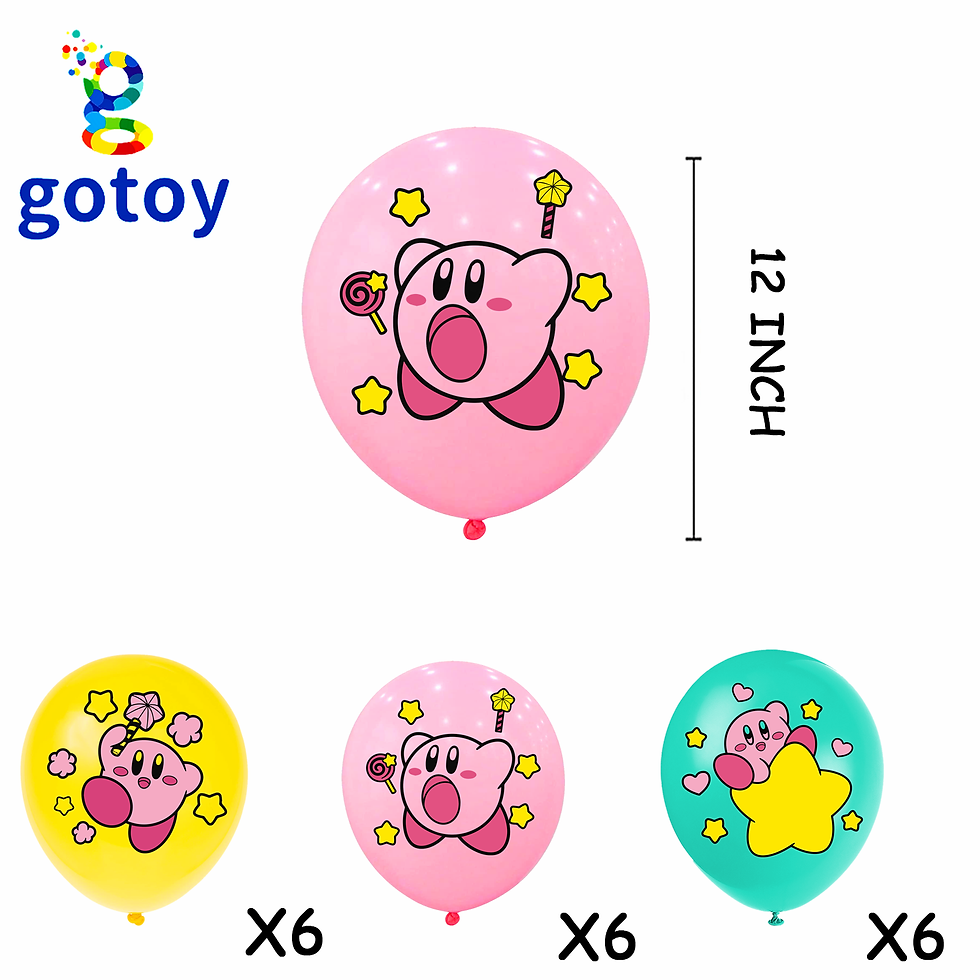 Thumbnail: Kirby Birthday Party Supplies balloon set Invitation Card