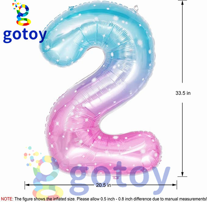 Thumbnail: 40 inch Rainbow Shining Star Number Balloon