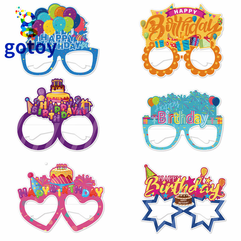 Thumbnail: 6pcs Happy Birthday Party Decorative Glasses Party Supplies eye masks