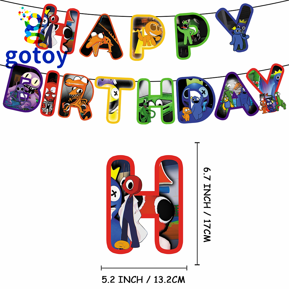 Thumbnail: Rainbow Friends Birthday Party Supplies balloon set Invitation Card