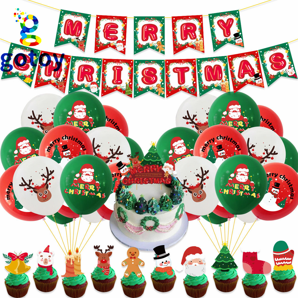 Merry Christmas Party Supplies balloon set