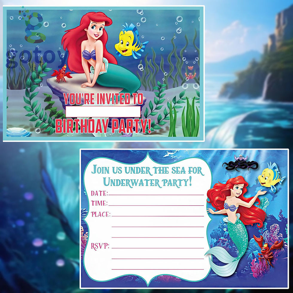 Thumbnail: 10pcs Mermaid Party Supplies Invitation Card