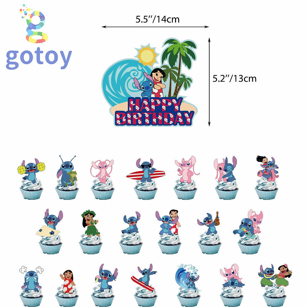 Thumbnail: Lilo  Stitch  happy birthday flag and balloon set