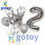 Thumbnail: 7pcs Silver Crown Helium Number balloon set