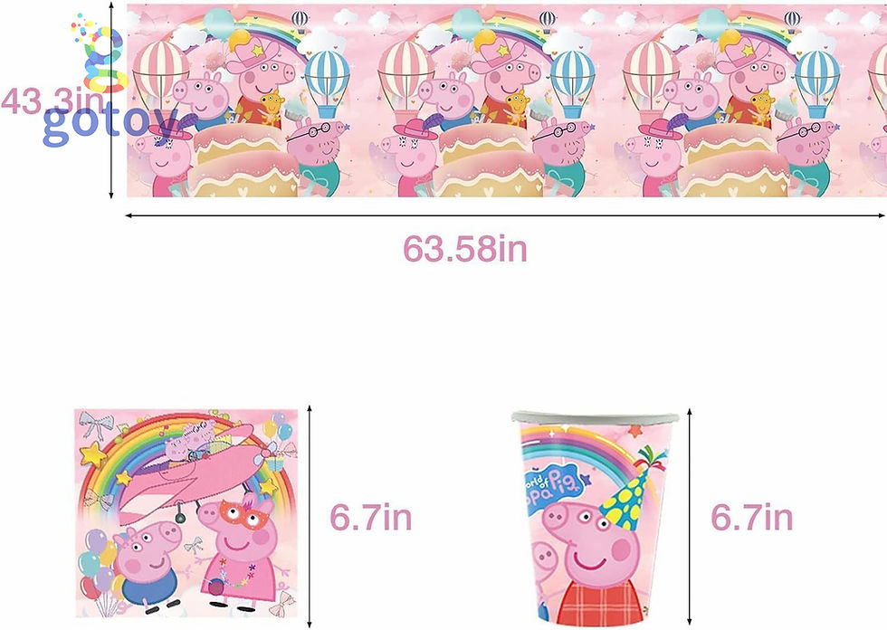Thumbnail: Peppa Pig Birthday Party Supplies Tableware balloon set table cover plate