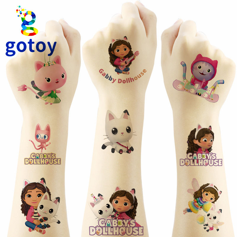 Thumbnail: 20pcs Gabby's Dollhouse dessert Tattoos Cartoon Birthday Party 5cm*5cm