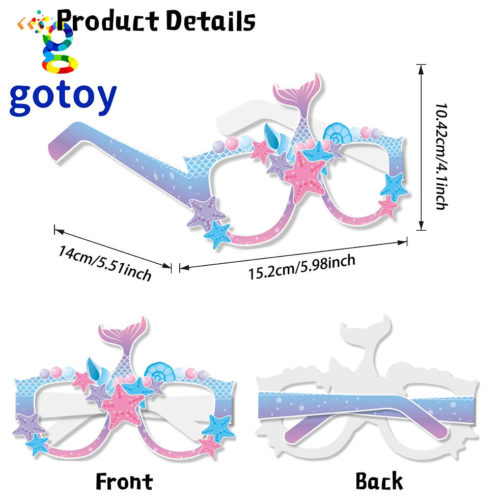 Thumbnail: 8pcs Mermaid Birthday Party Decorative Glasses Party Supplies eye
