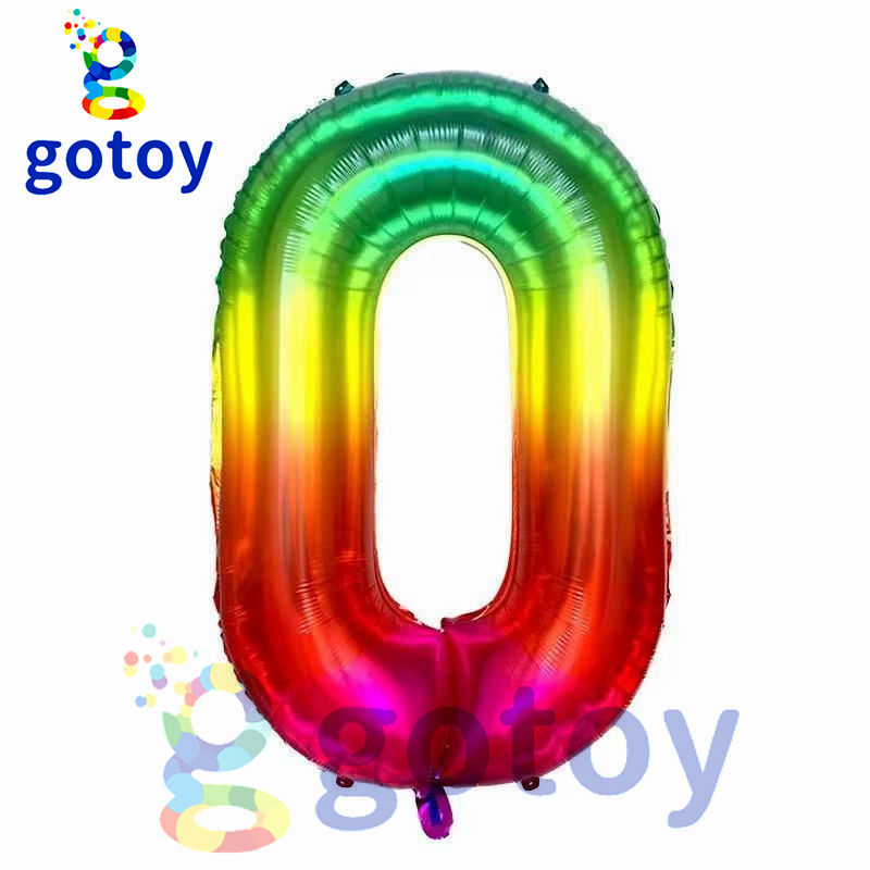 Thumbnail: 40 inch Rainbow Jelly Foil Number Balloon