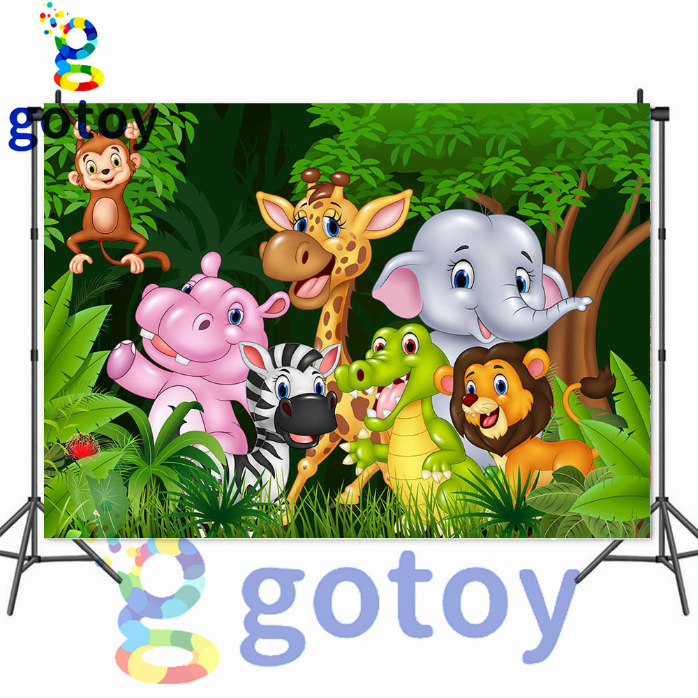 Cute Forest animals Happy birthday Party PVC Banner 210cm*150cm