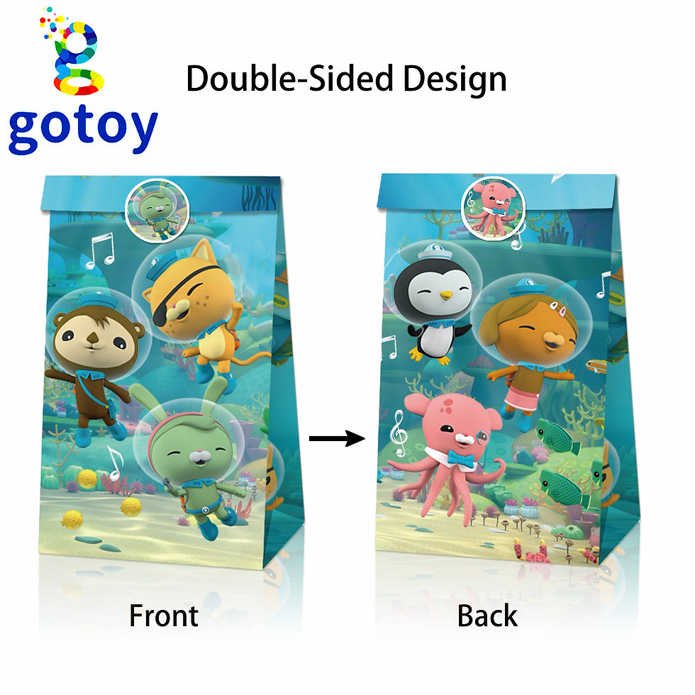 Thumbnail: 12Pcs Octonauts Paper Gift Bag Candy Bags Birthday Supplies 18pcs