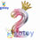 Thumbnail: 2pcs 40 inch Rainbow Foil Number Balloon