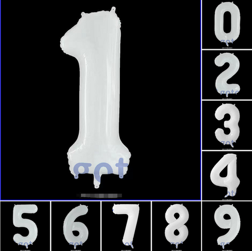 40 Inch White Foil Number Balloon Nzgotoy