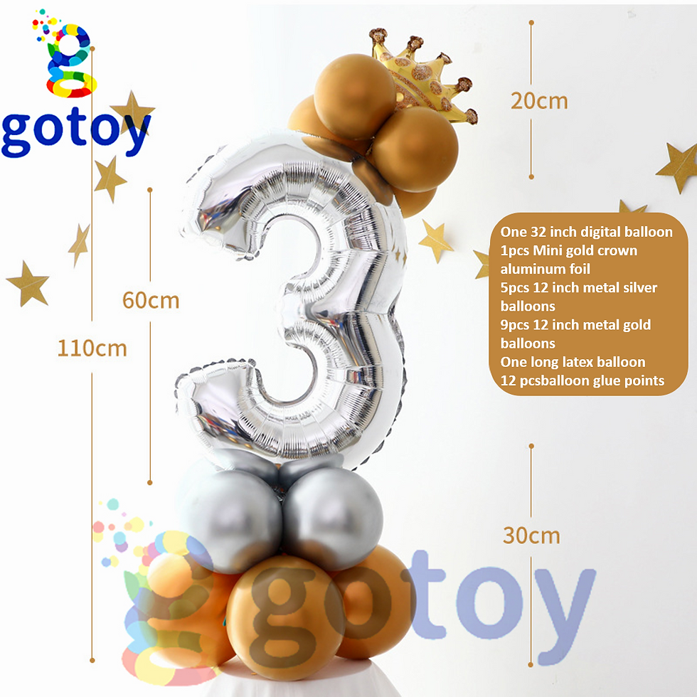 Thumbnail: 12pcs 32 inch Gold Foil Number Balloon