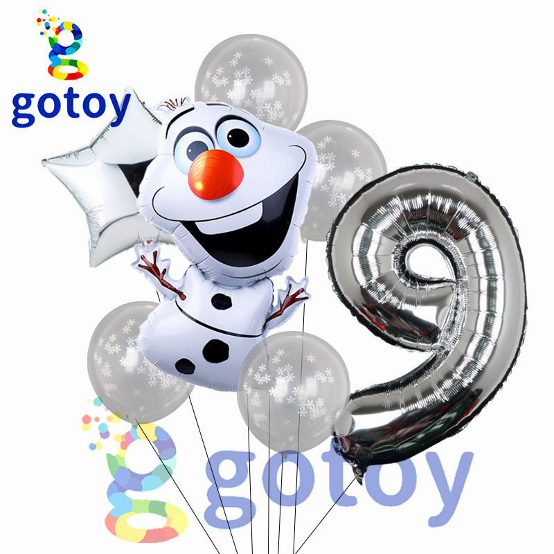 Thumbnail: 7pcs Snow Frozen Number Balloon