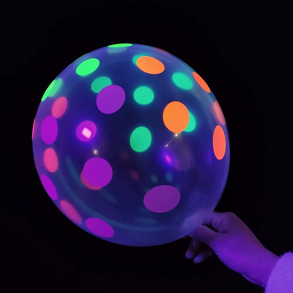 Thumbnail: 10pcs Neon Balloons 12” UV star Dot Fluorescent Balloons Glow In the Dark