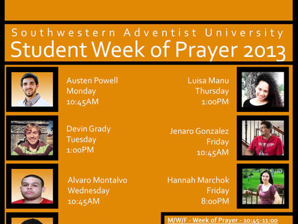 Student Week of Prayer Set for Next Week