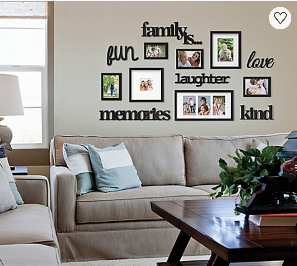 Create a grouping of photos and word art