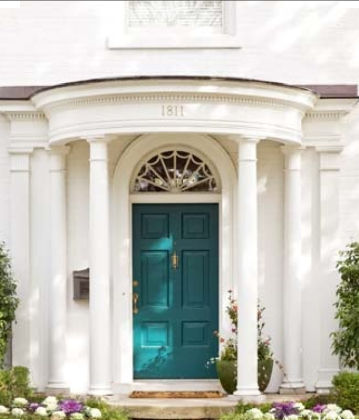Sherwin Williams Oceanside on a front door