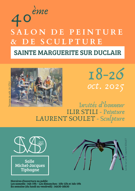 Affiche Salon de peinture et sculpture de Sainte-Marguerite-sur-Duclair du 18 au 26 octobre 2025.