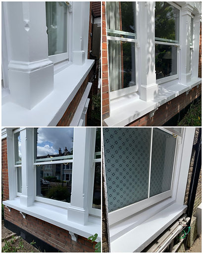 Exterior windows after painting