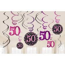 SERPENTINES DECORACION " 50 "   EN ROSA Y NEGRO 