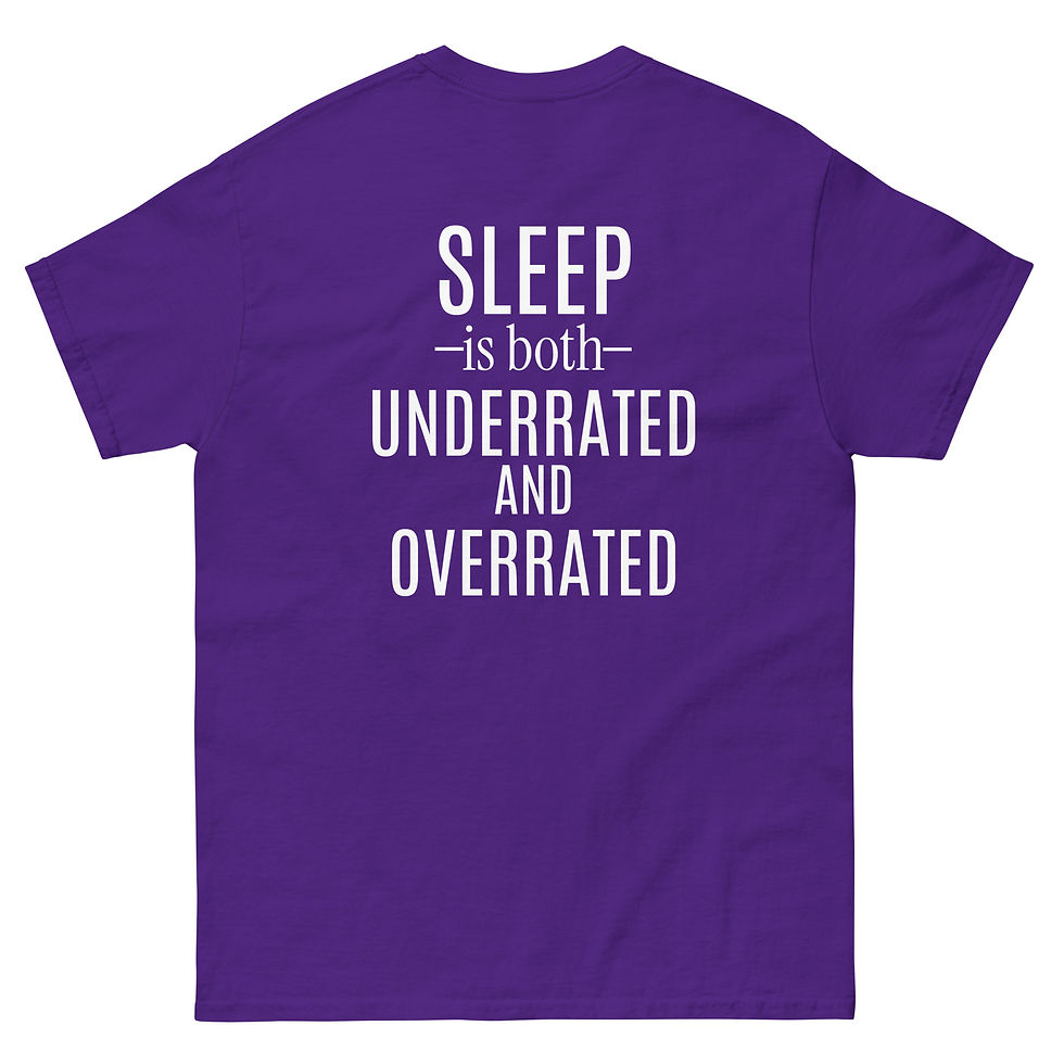 Thumbnail: Sleep Rating - Vicsdom™: Wisdom by Vic - Unisex classic tee. Back Letters.