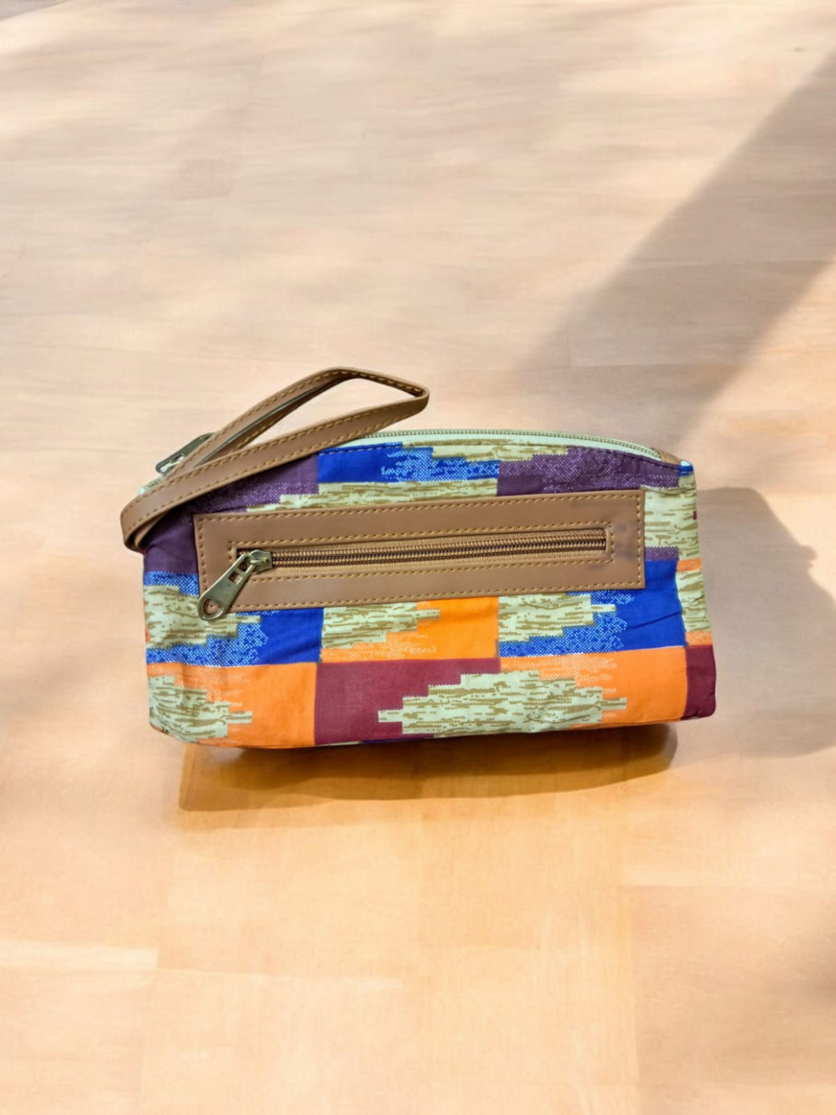 Multicolor Ikat style clutch
