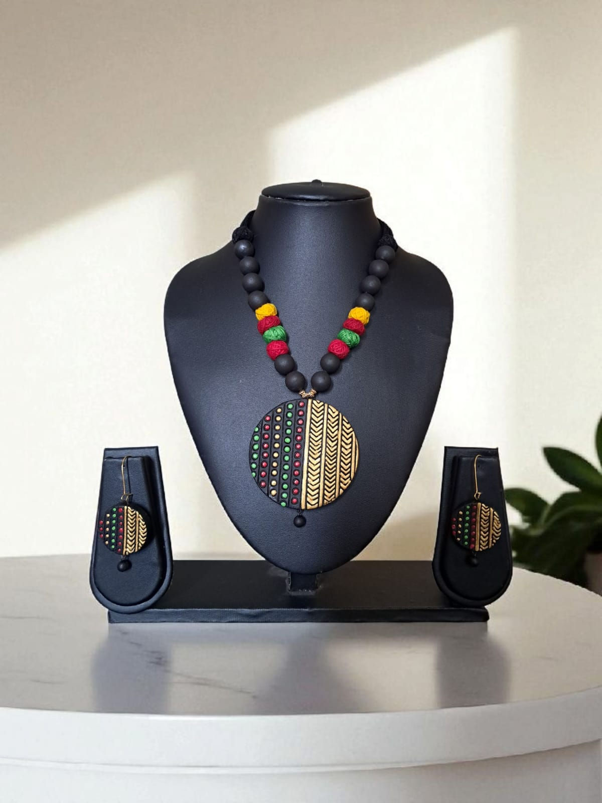 Terracotta earrings & necklace set (TS61)