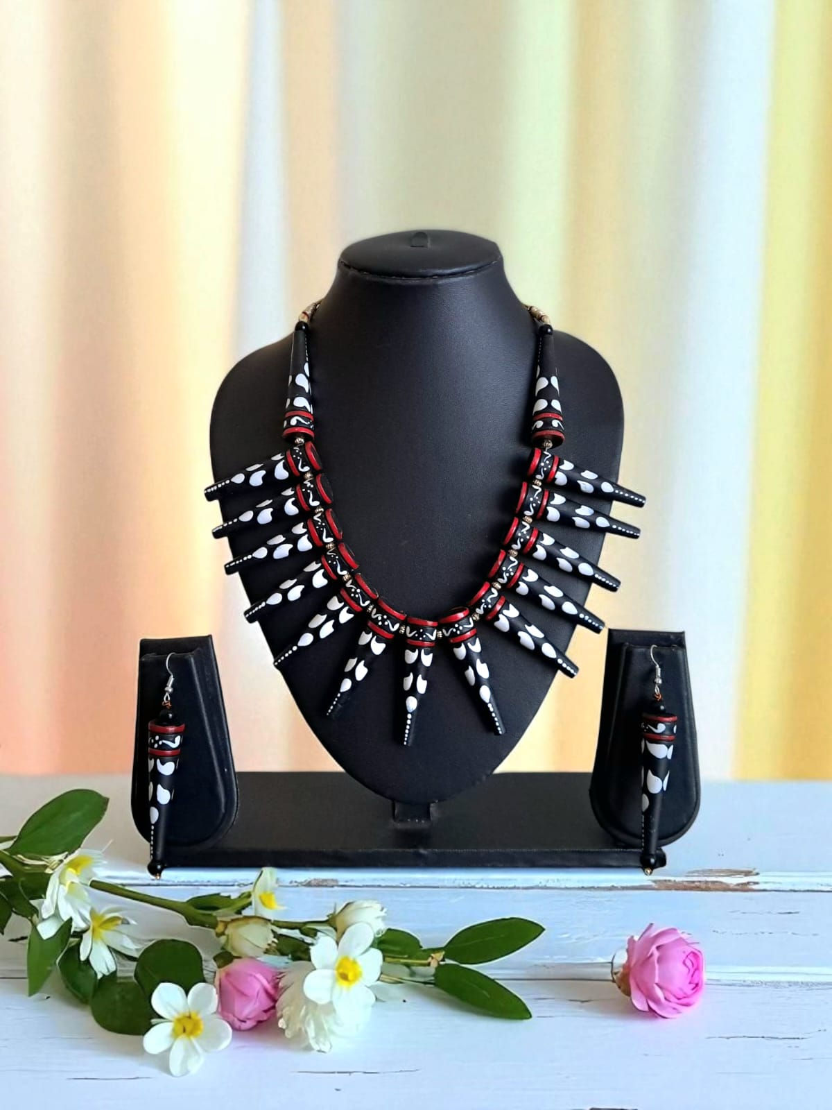 Terracotta earrings & necklace set (TS48)