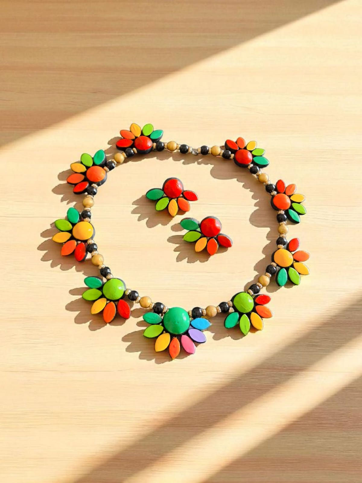 Terracotta earrings & necklace (TS51)