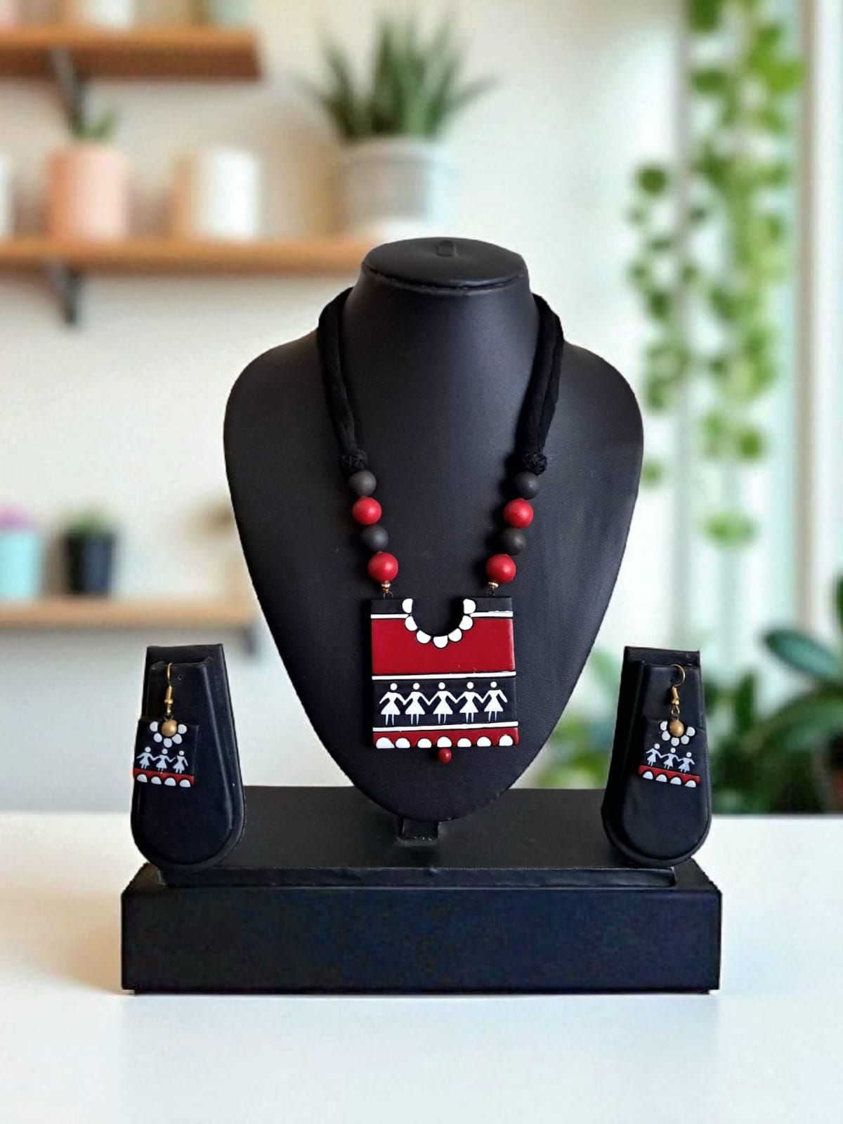 Terracotta earrings & necklace set (TS44)