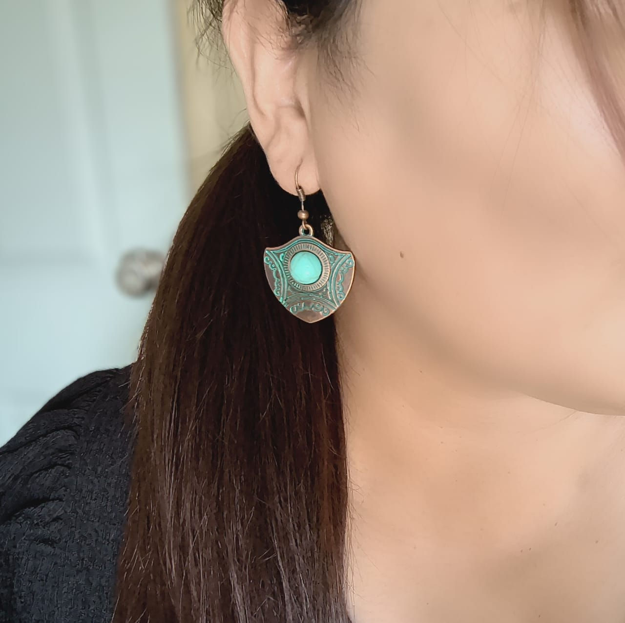 Shield-Shaped Boho Earrings | Ornata Jewelry(BQ26)