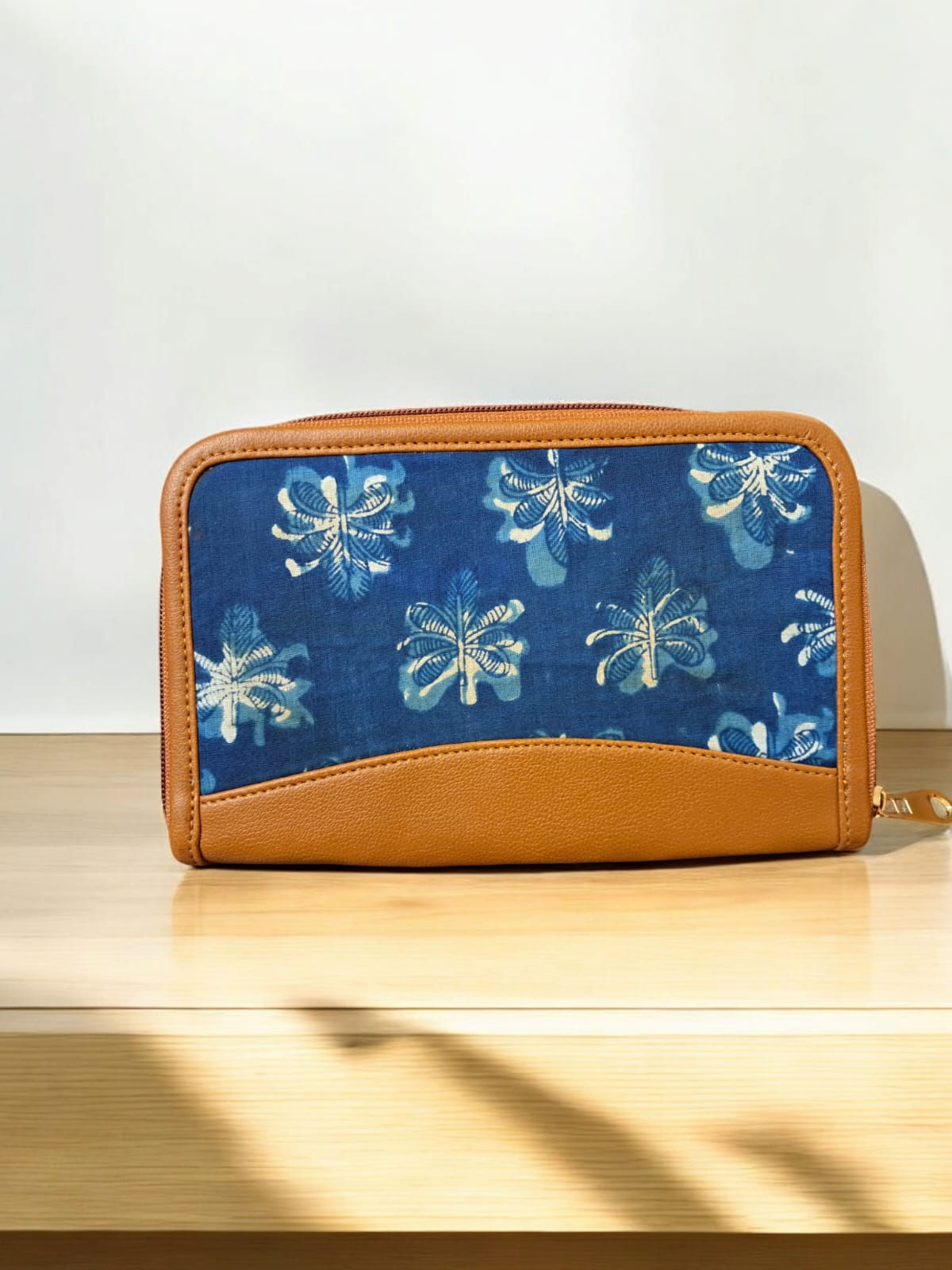 Indigo Palm Print Clutch (CB1)