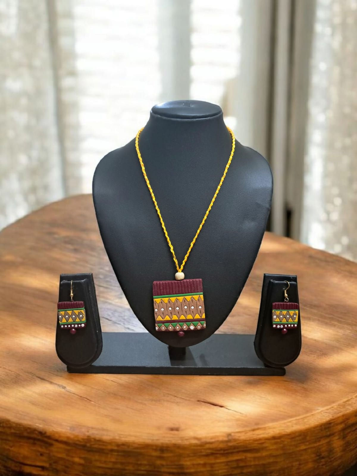 Terracotta earrings and necklace set (TS21)