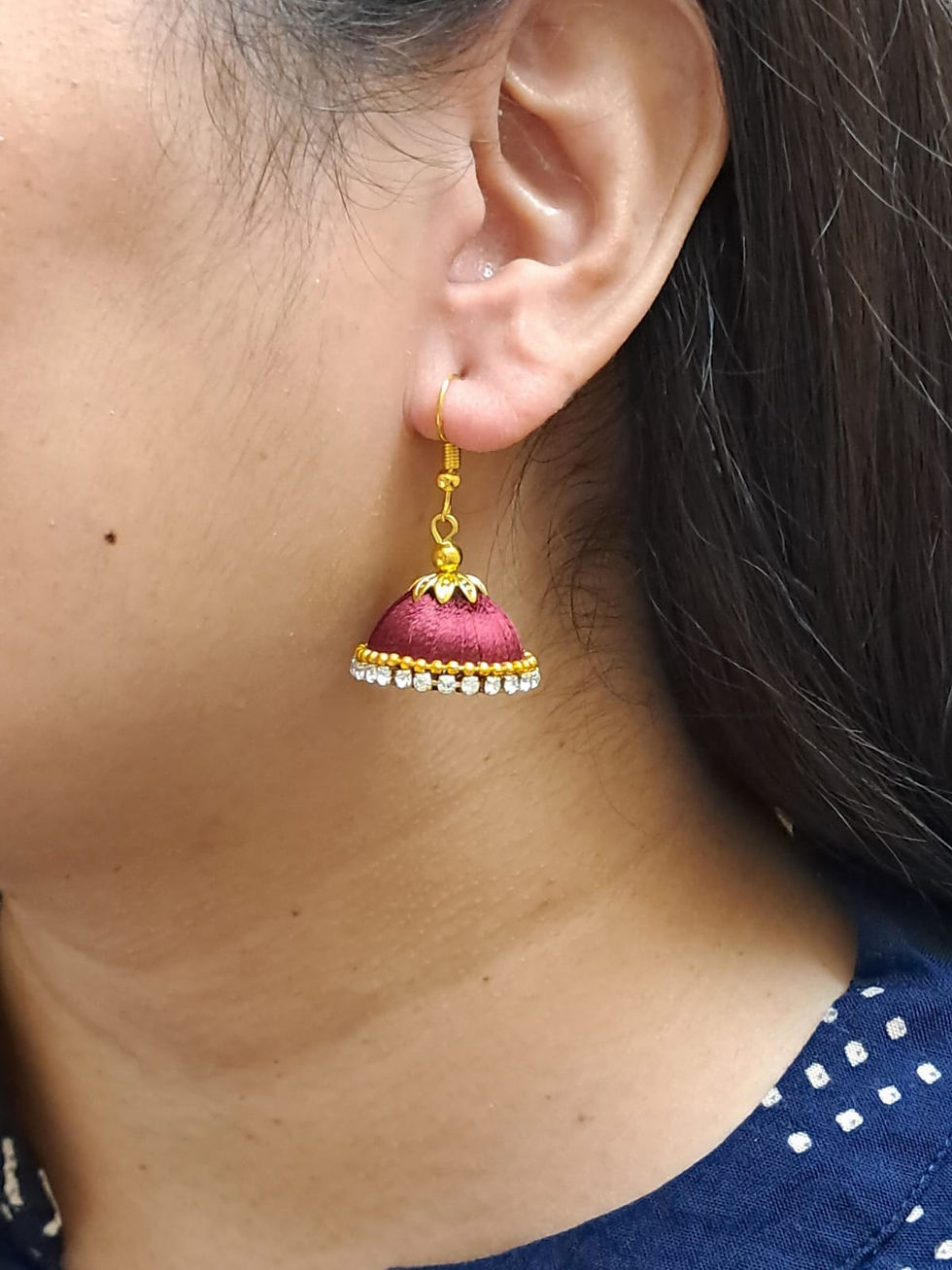 Thumbnail: Muga silk earrings_golden