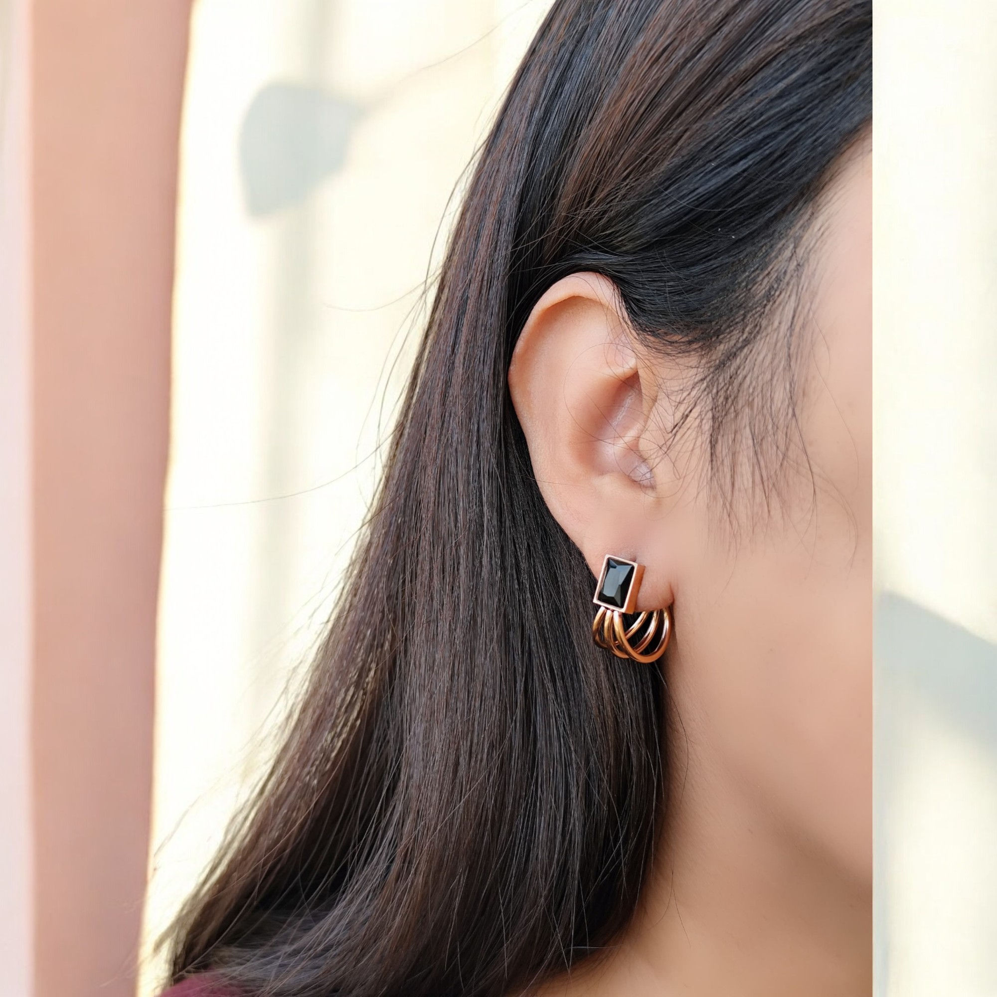 Anti-tarnish earrings(ATE8) 18K gold plated