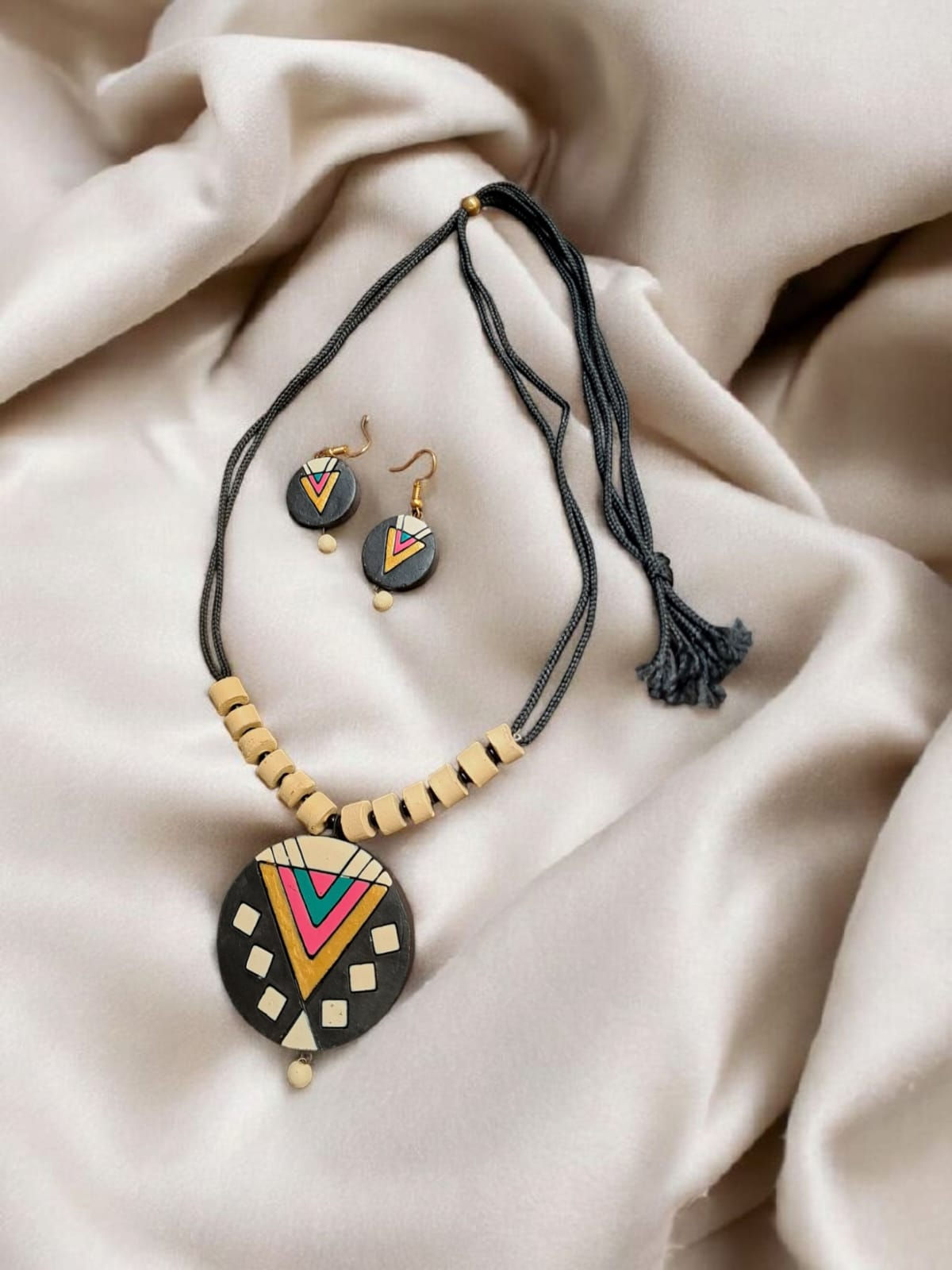 Terracotta earrings & necklace set (TS15