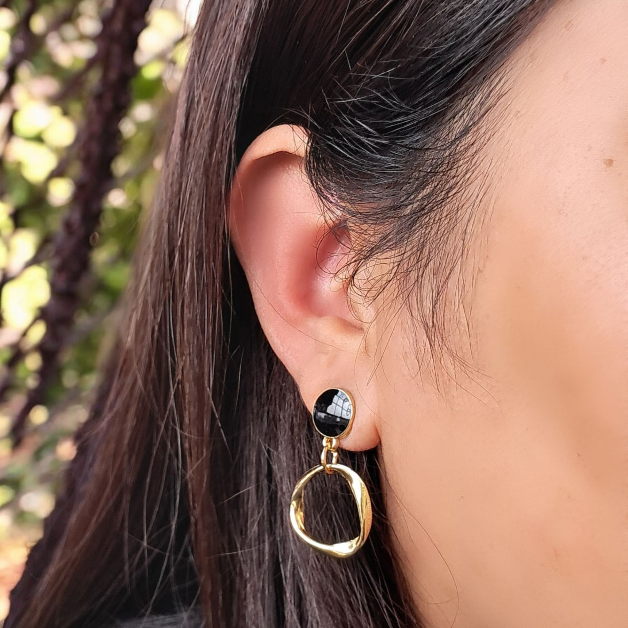 Fancy Earrings(FE73) Minimalist Circle Drop Earrings