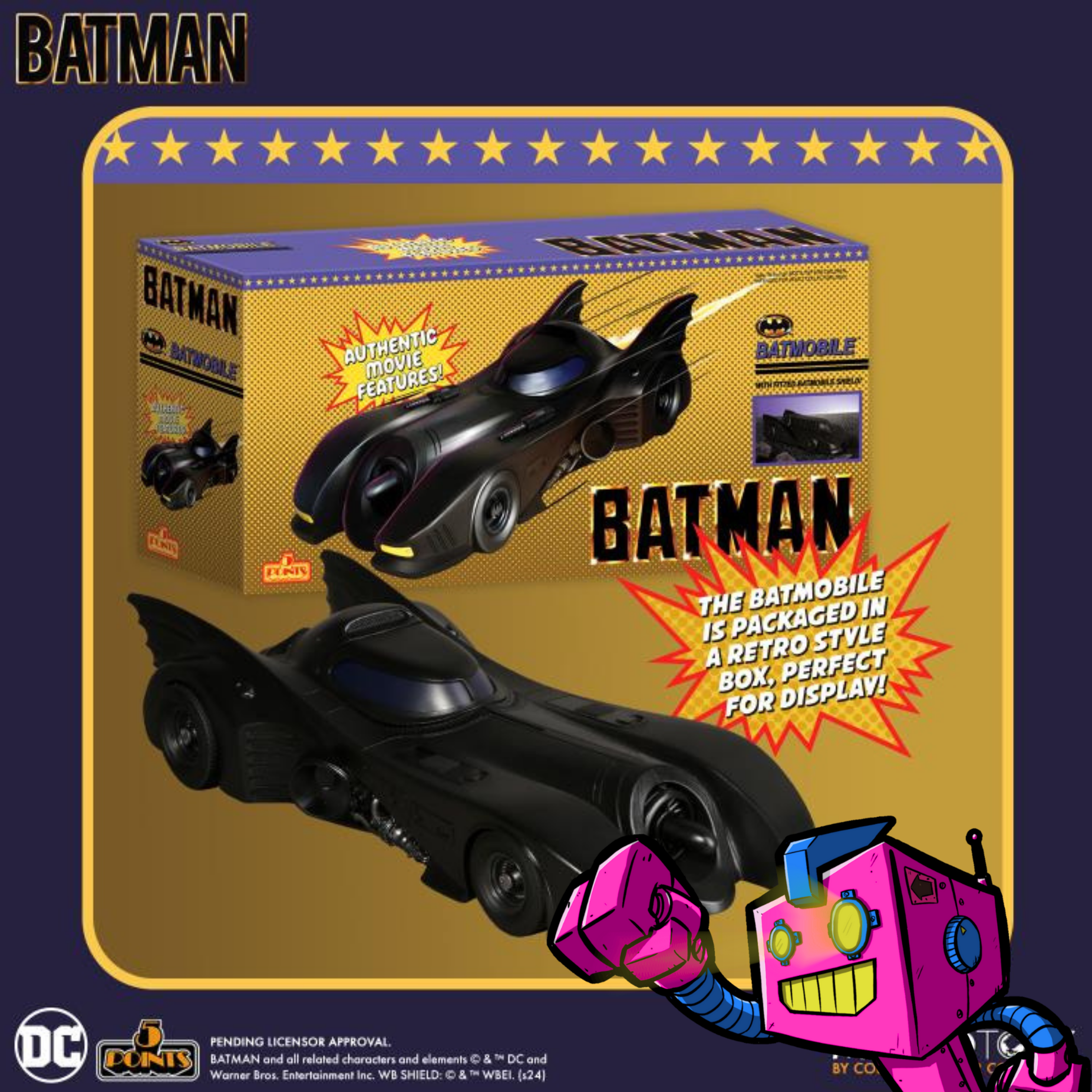 MEZCO Batman (1989) 5 Points Batmobile