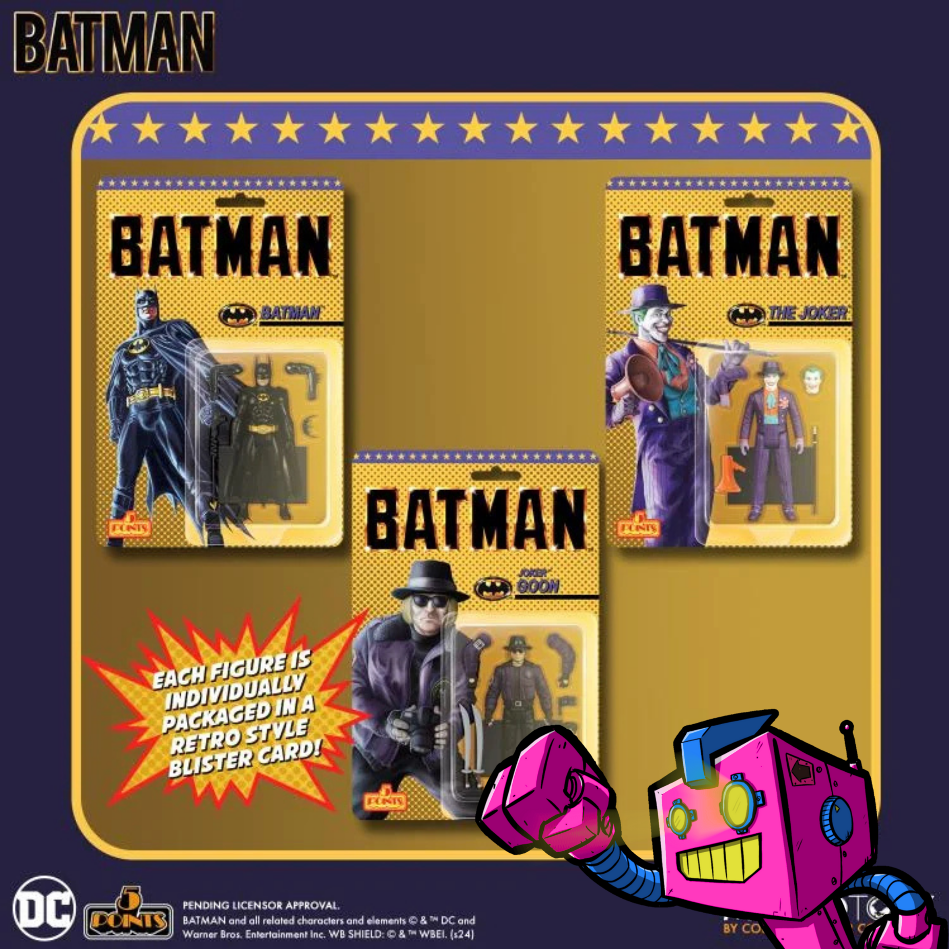 MEZCO Batman (1989) 5 Points Set of 3 figures