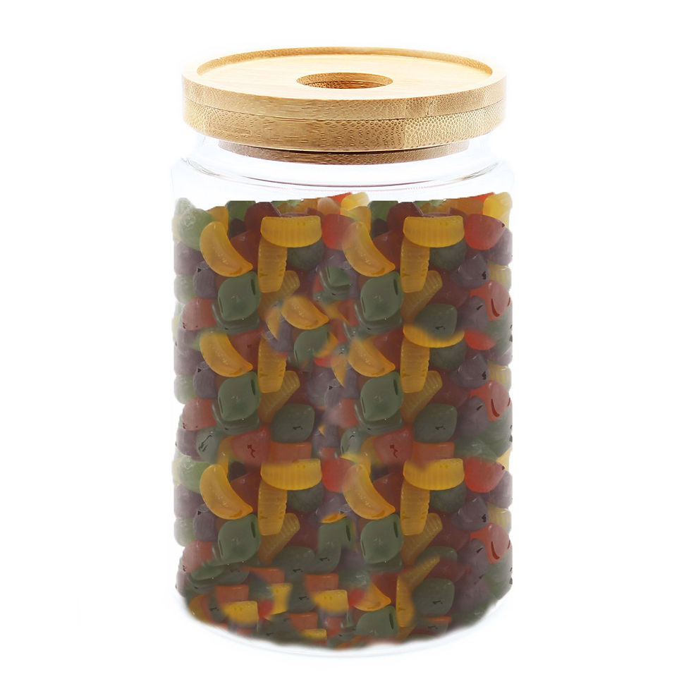 Cottage Bamboo Glass Jar – 15cm