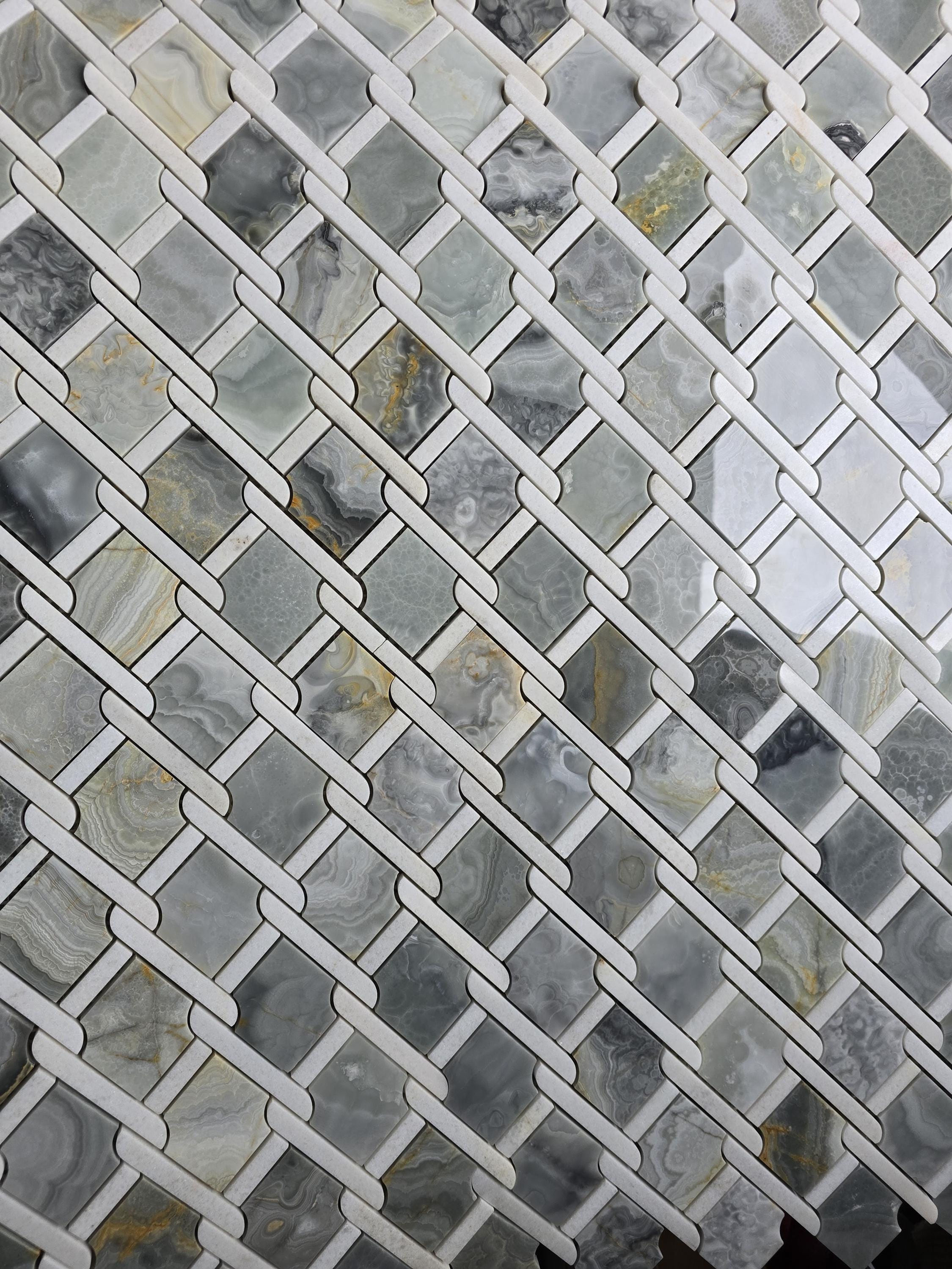Fence Mosaic Wall Tiles – Light Grey Natural Stone | Clean Contemporary