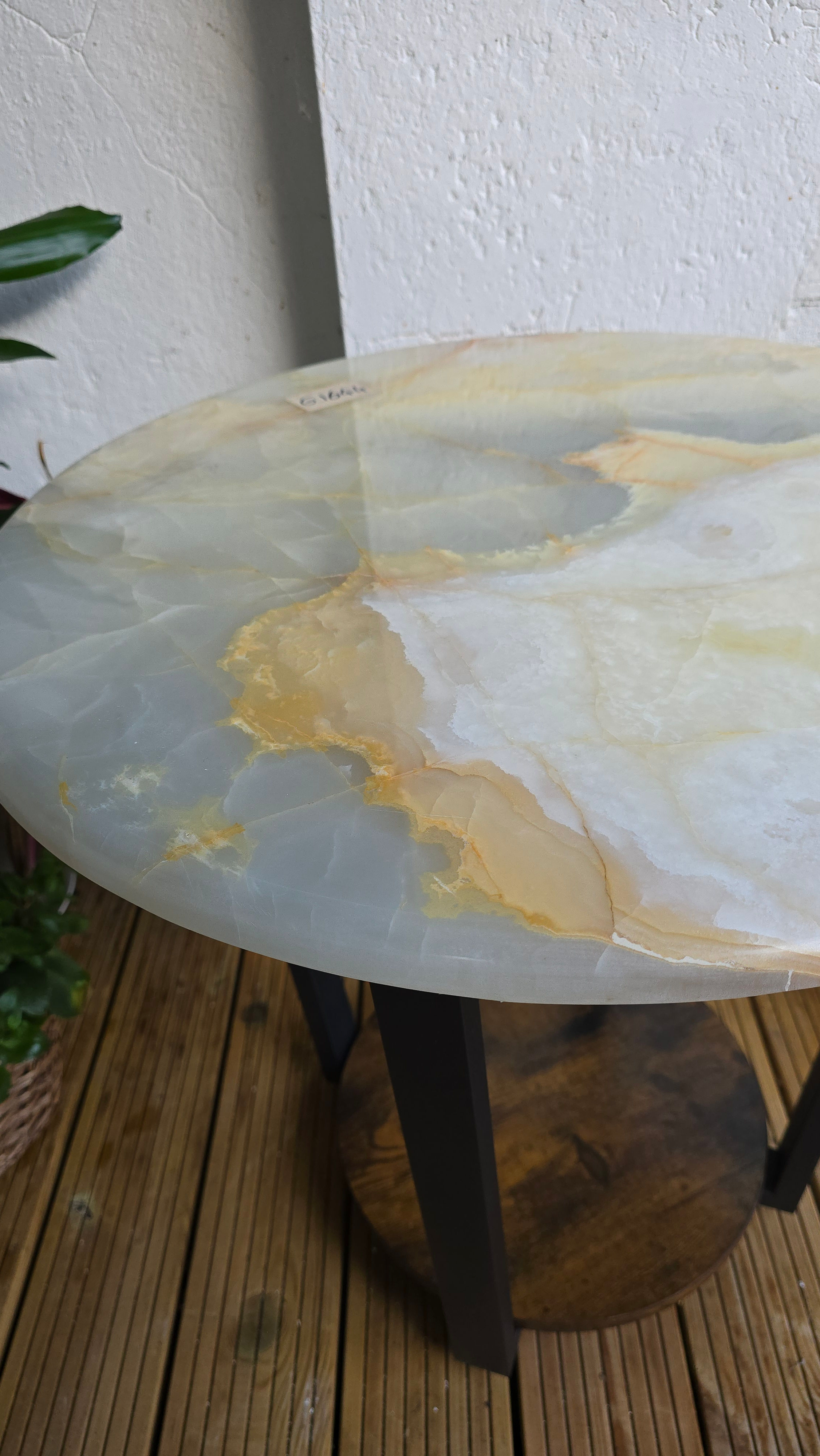 Celestial Blue Onyx Natural Stone Side Table Luxury