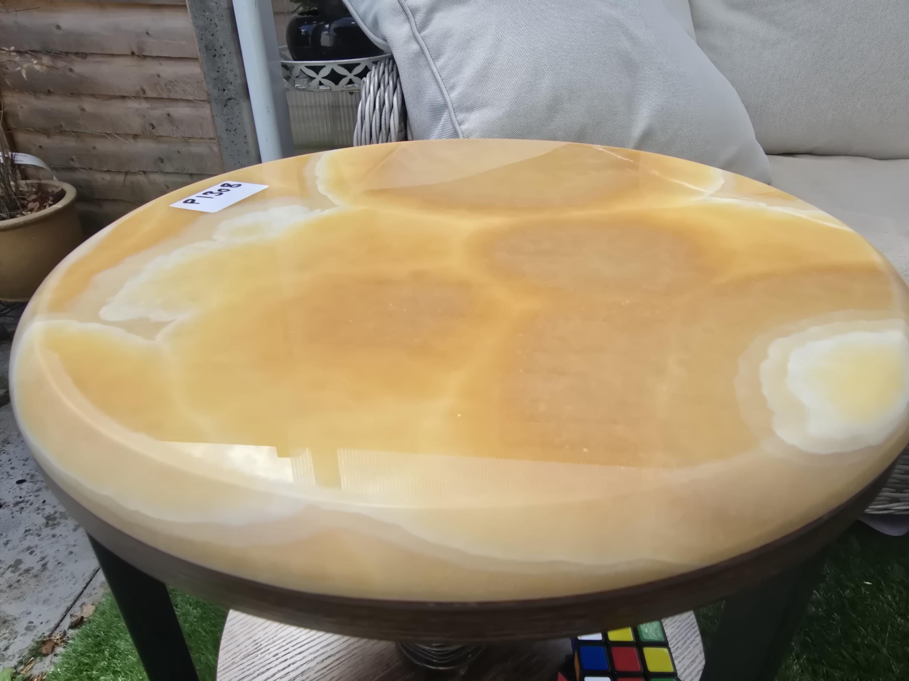 Honey Bubble Onyx Side Table 40cm Natural Organic Stone