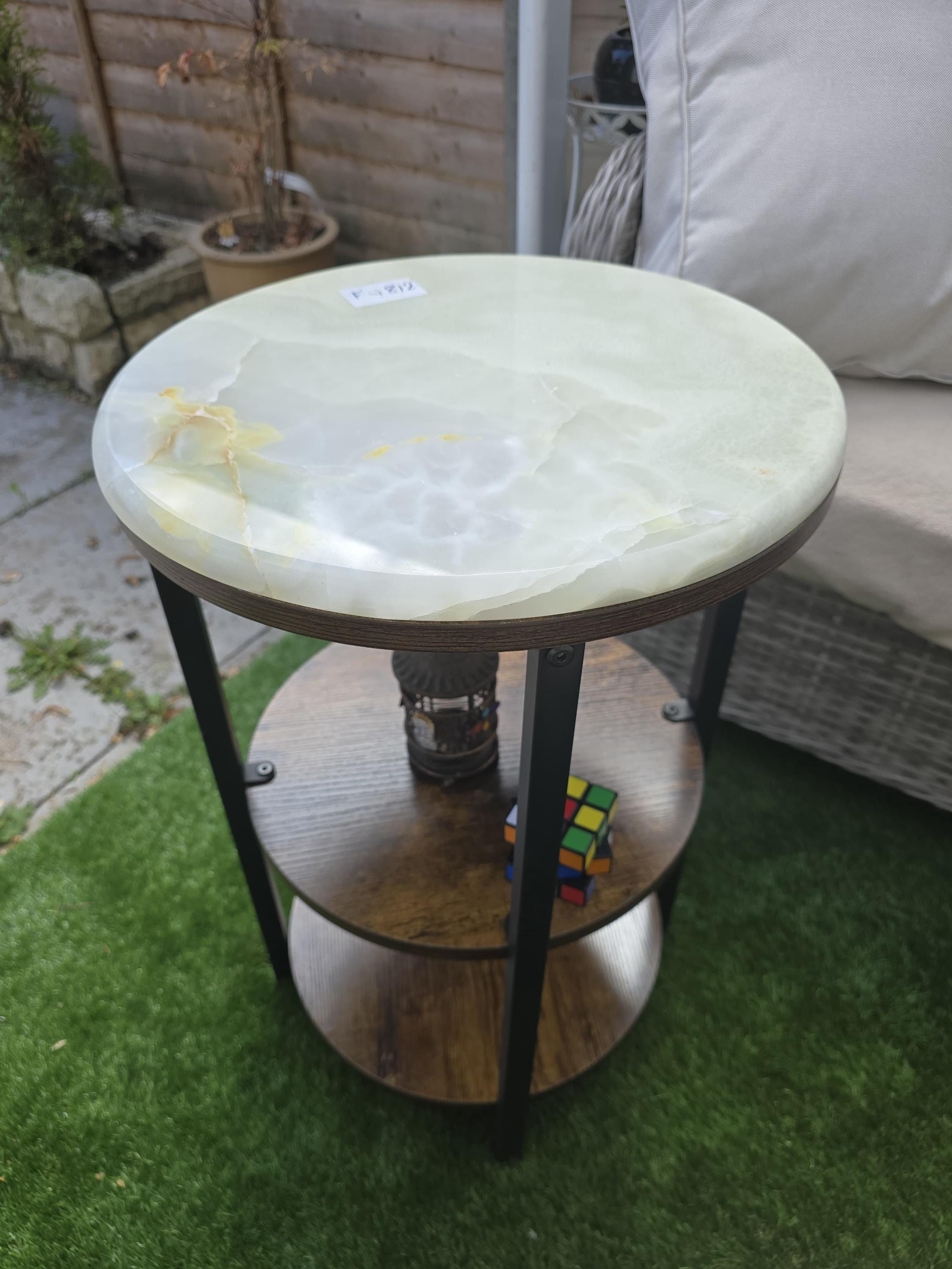 Hybrid Stone Onyx – Dragon Scale x Green Onyx Side Table