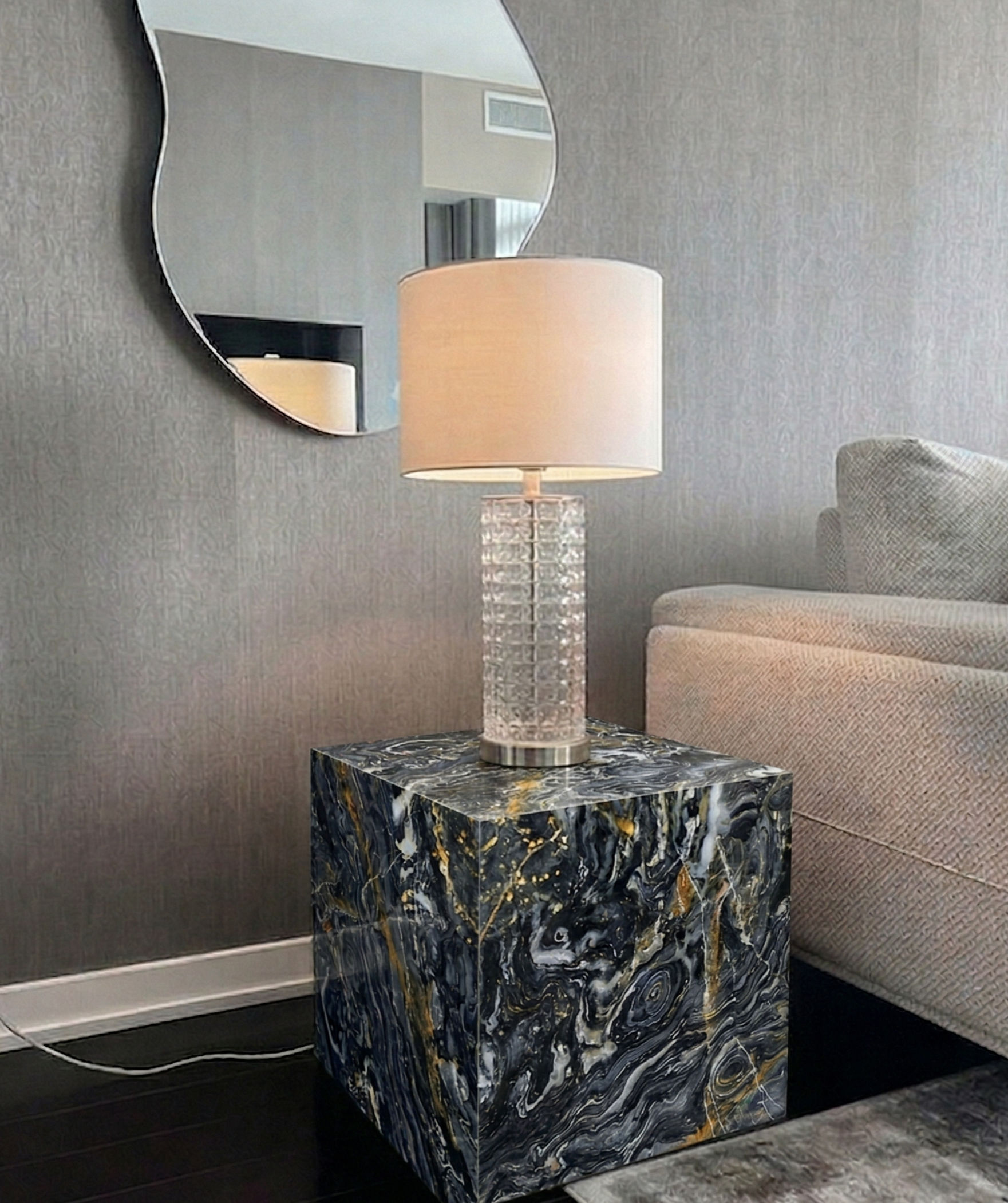 Midnight Mist Marble Plinth