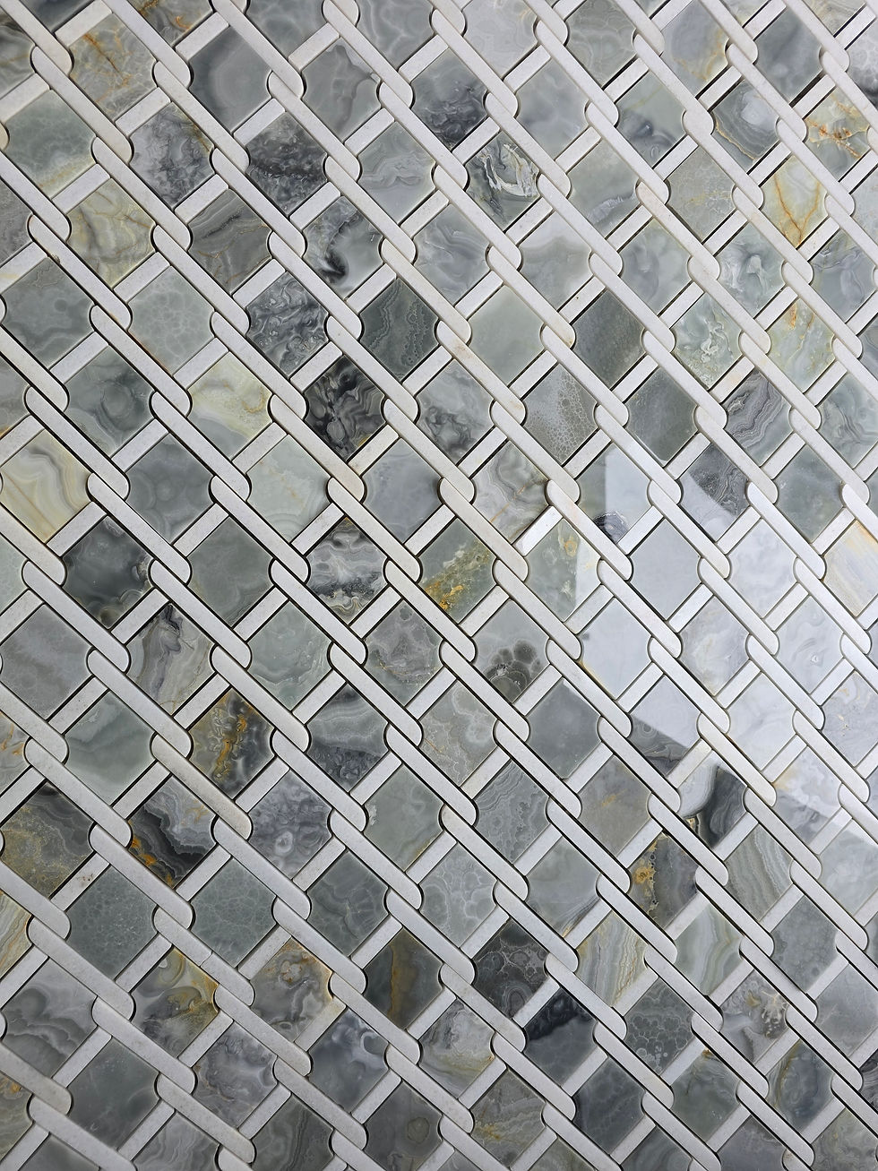 ✨ Fence Mosaic Wall Tiles – Light Grey Natural Stone | Clean & Polished✨✅
